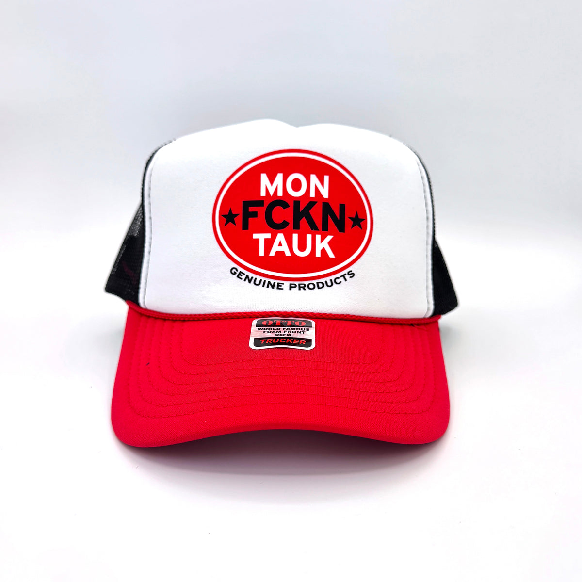 "RED EMBLEM" foam trucker, red/black/white