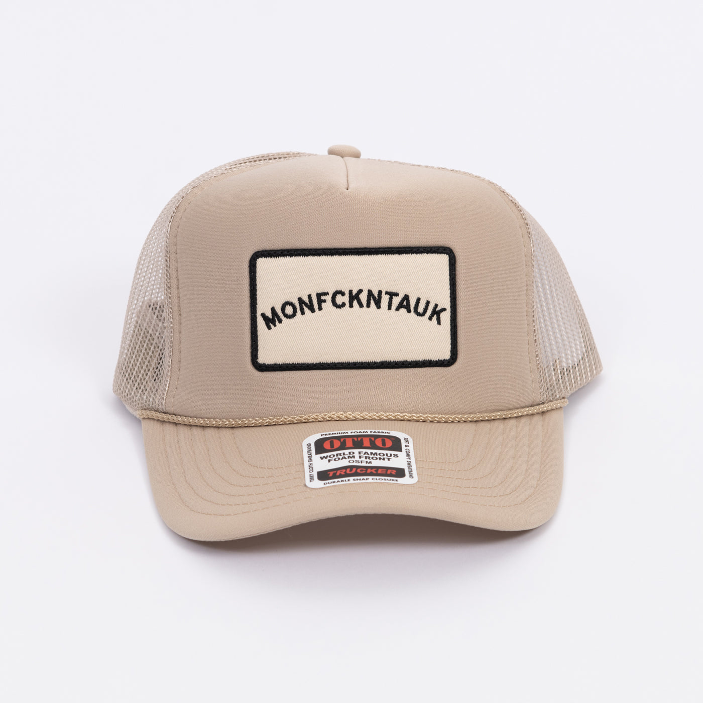 MONFCKNTAUK PATCH TRUCKER HAT - KHAKI