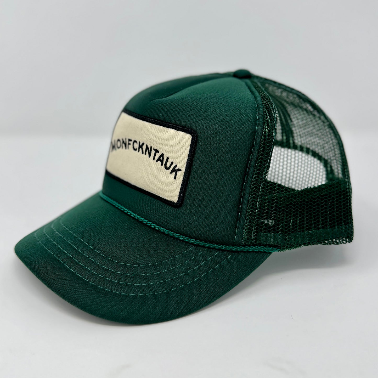 MONFCKNTAUK PATCH TRUCKER HAT - DARK GREEN