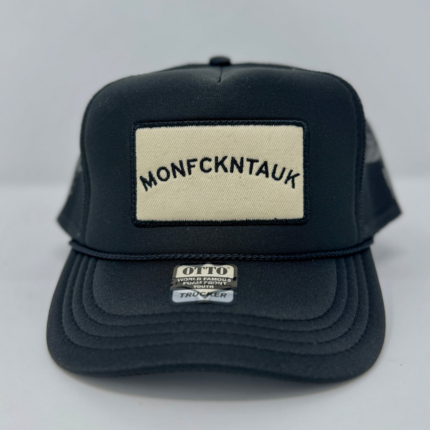 MONFCKNTAUK PATCH TRUCKER HAT - BLACK