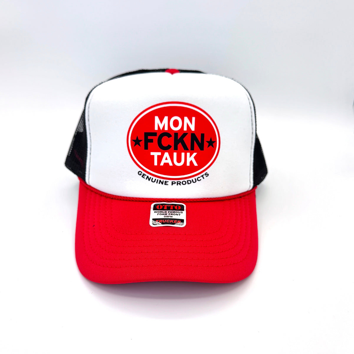 "RED EMBLEM" foam trucker, red/black/white