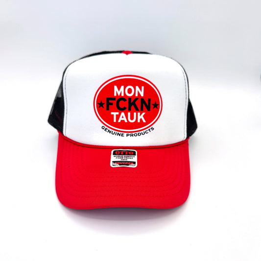 "RED EMBLEM" foam trucker, red/black/white