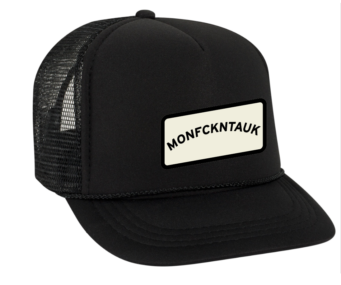 MONFCKNTAUK PATCH TRUCKER HAT - BLACK